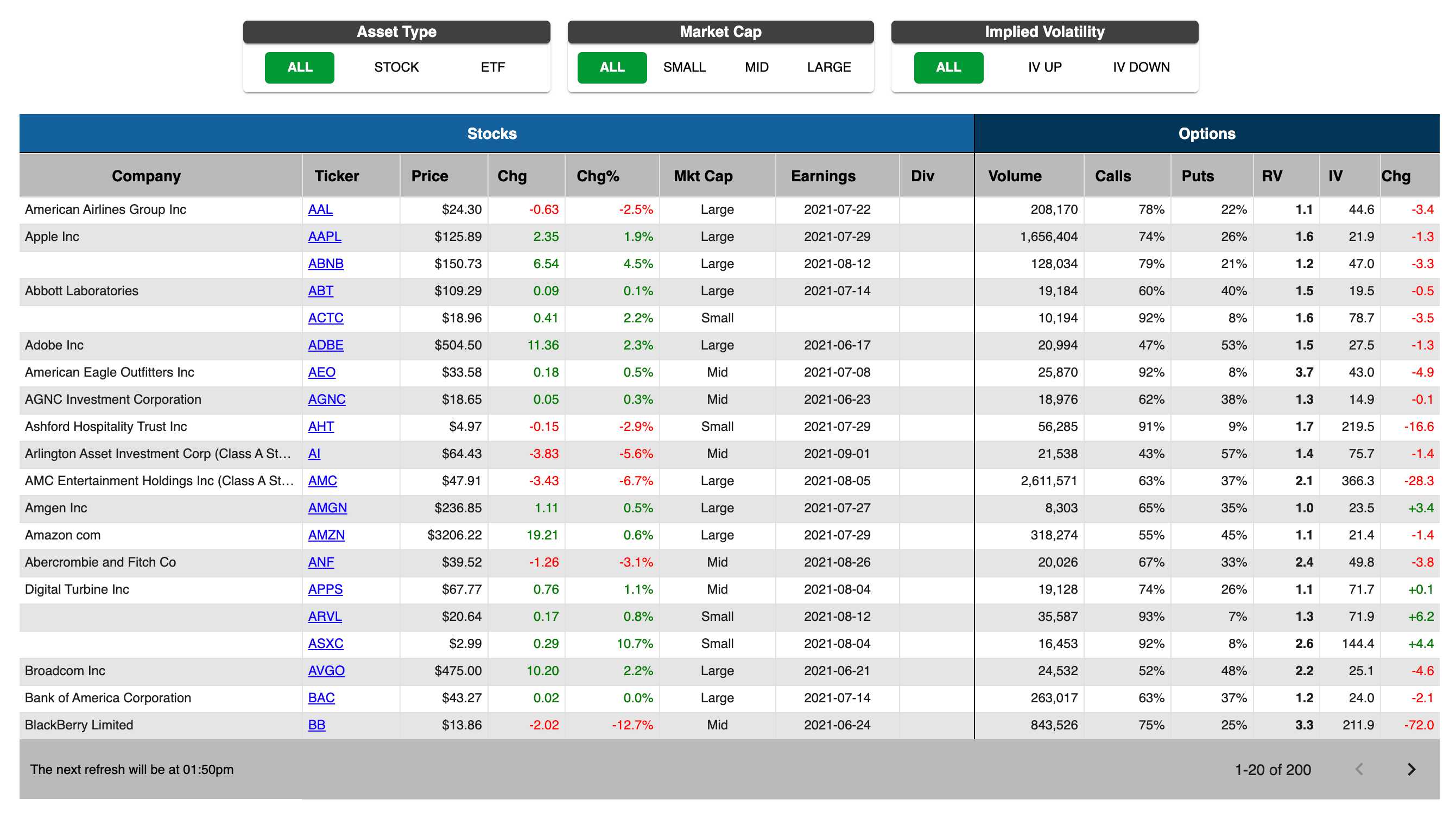 UOA Options Tool Lander