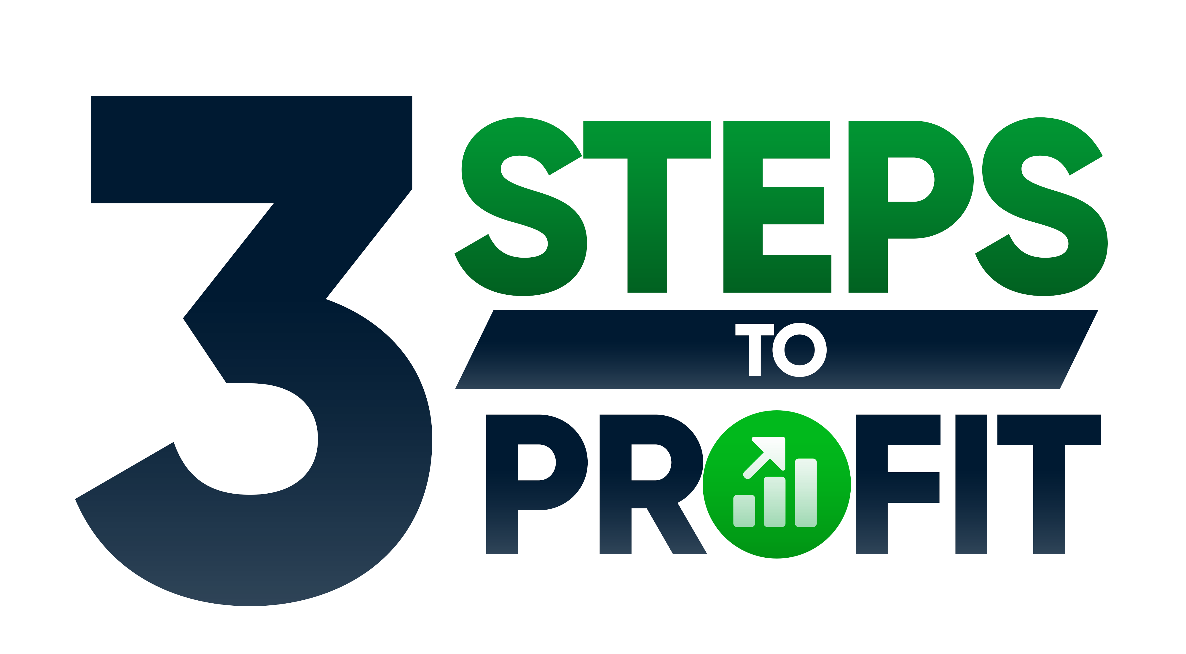 3 Steps to Profit Logo Vertical Light