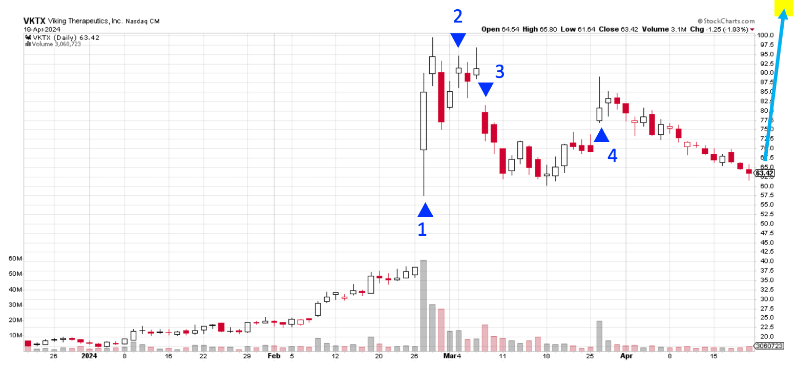 TI VKTX chart Winning Picks 042224
