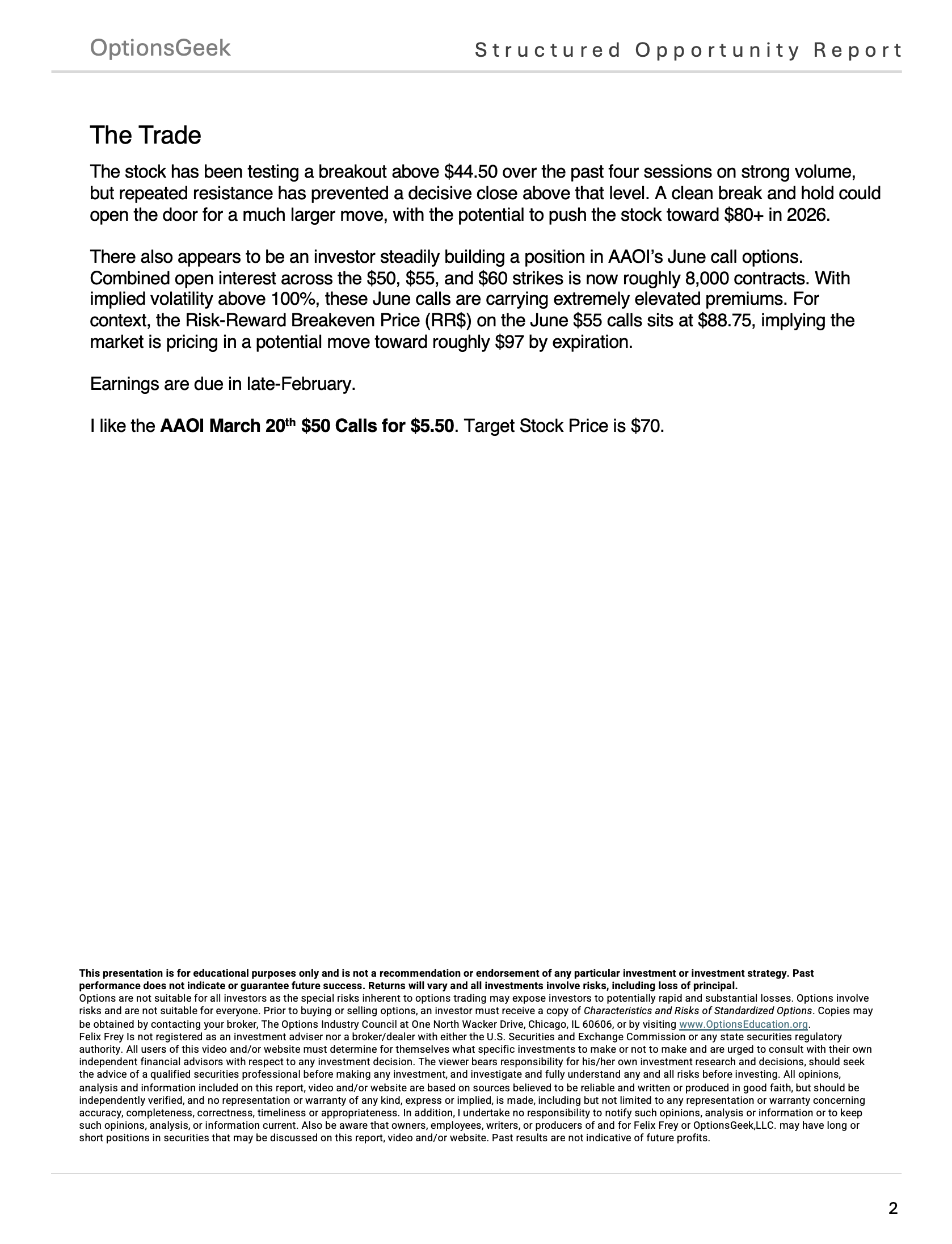 AAOI Asymmetric Opportunity page 2 - Home Page AAOI Asymmetric Opportunity page 2 - Home Page